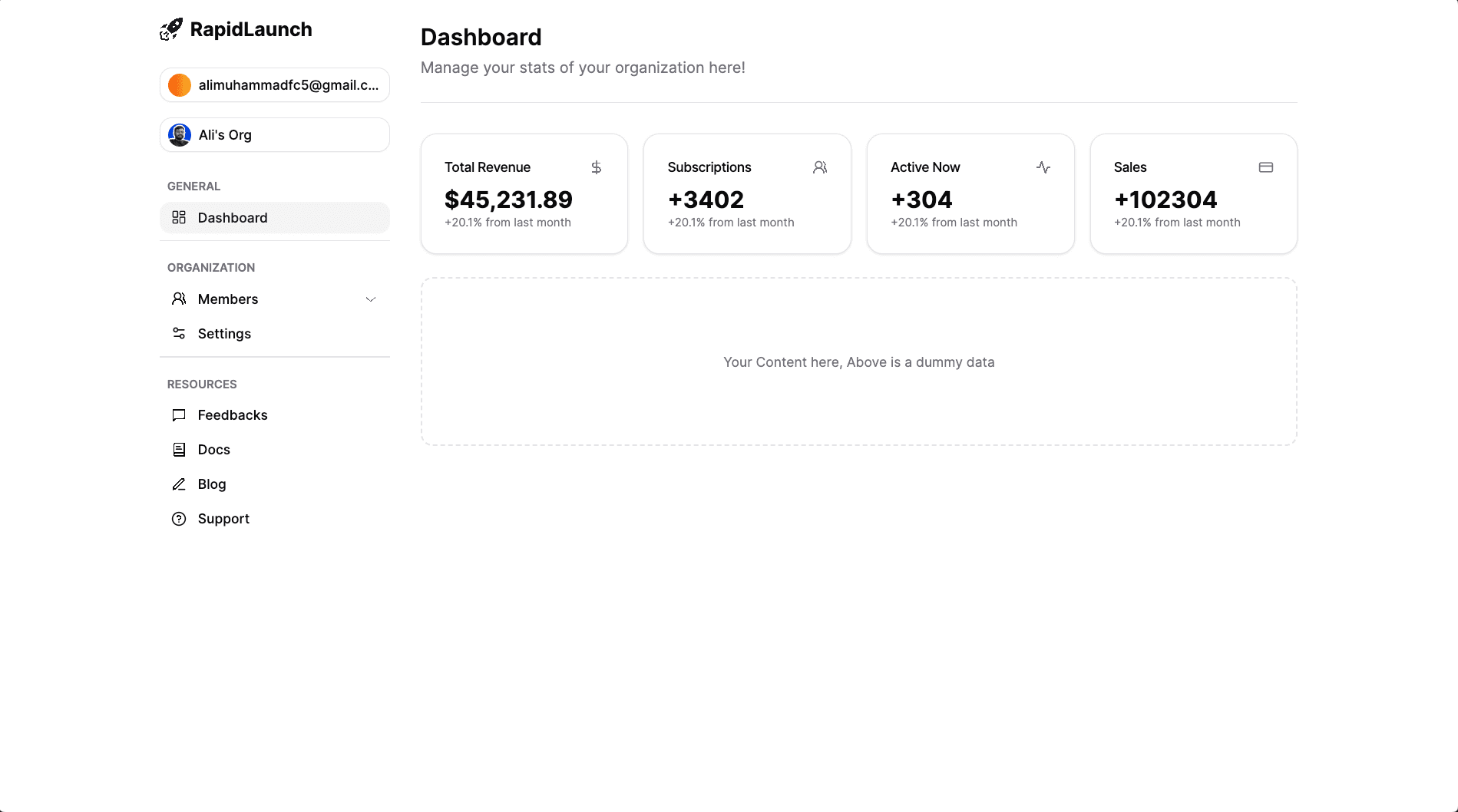 User Dashboard