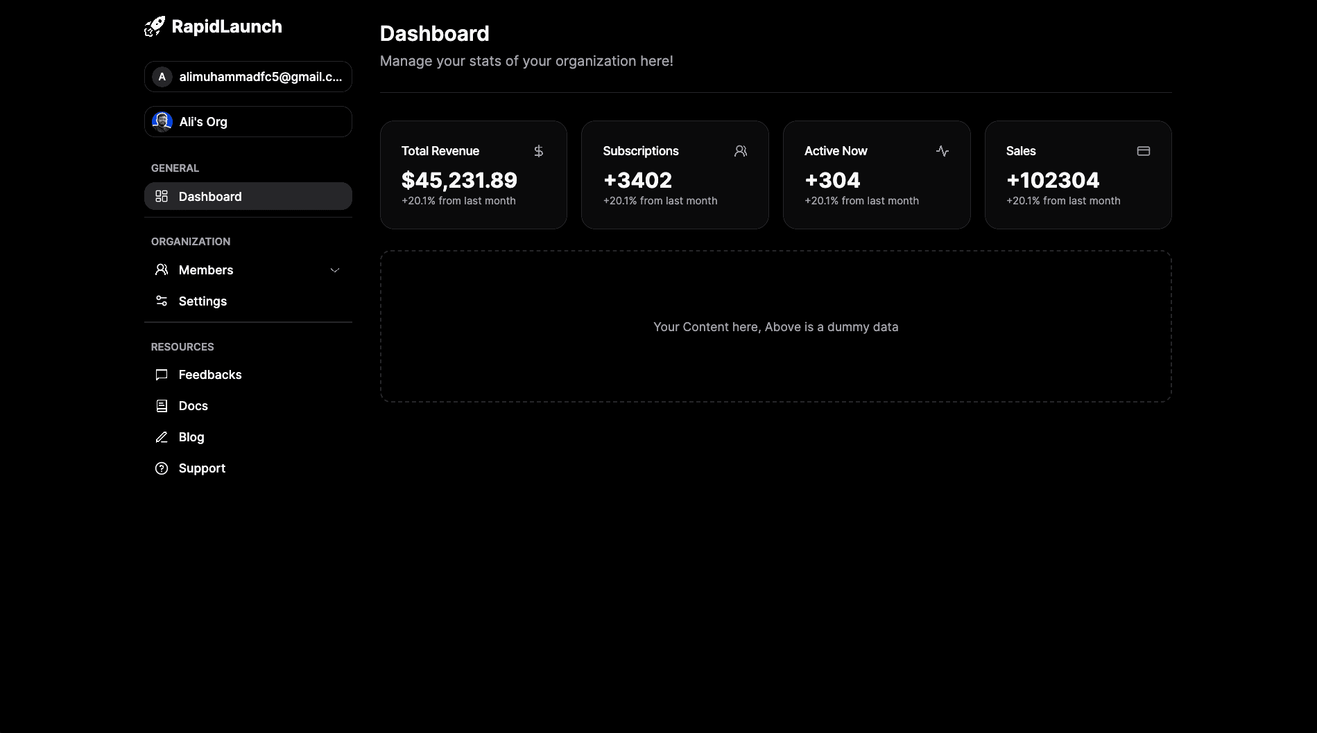 User Dashboard