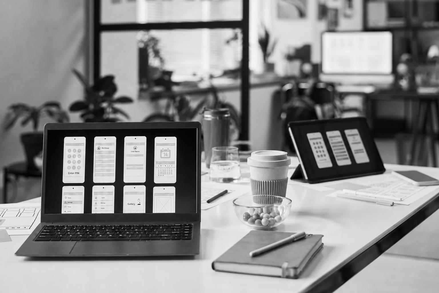 Mobile wireframes and app sketches showing the difference between a prototype and a build-ready MVP scope